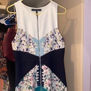 BCBG Floral dress with zipper detailing